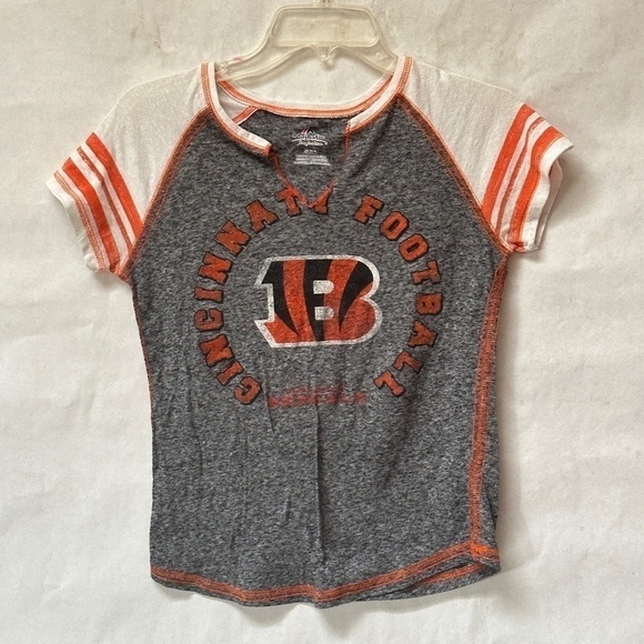 NFL Majestic Bengals Football Women's Short Sleeve Sporty T Shirt Top Tee - Picture 3 of 6
